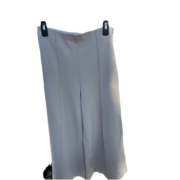 Quince Women’s LARGE Ecru Ultra-Stretch Ponte Super Wide Leg Ankle Pants - Picture 6 of 13